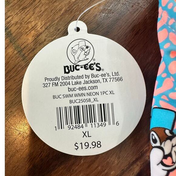 NWT Buc-ee's Women's Pink Blue Leopard Print One Piece Swimsuit Size XL - Picture 6 of 8